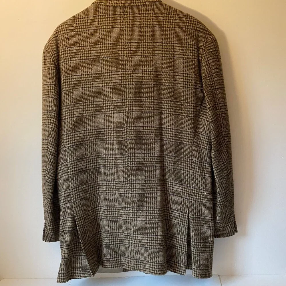 Ralph‎ Lauren brown wool tweed sport jacket blazer 3 buttons office men 44T
